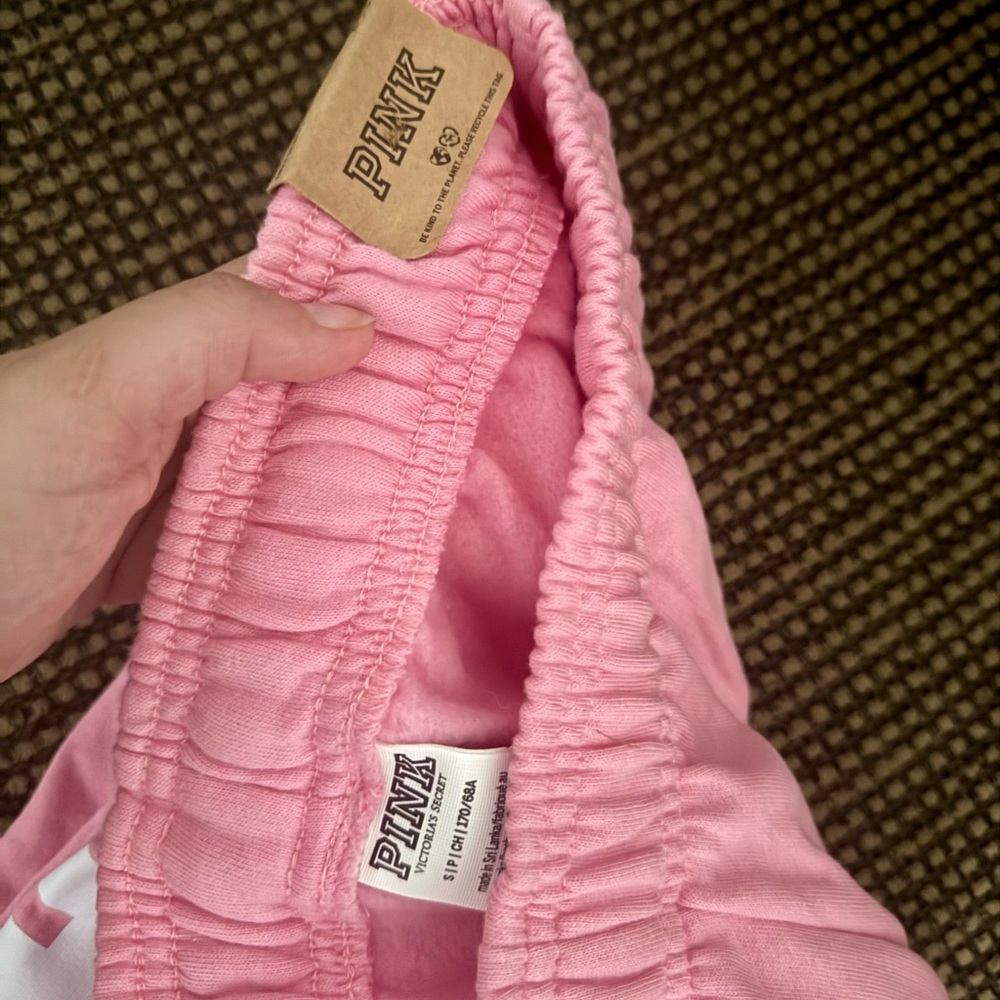 Pink Campus Sweatpants with White Logo - Picture 2 of 2